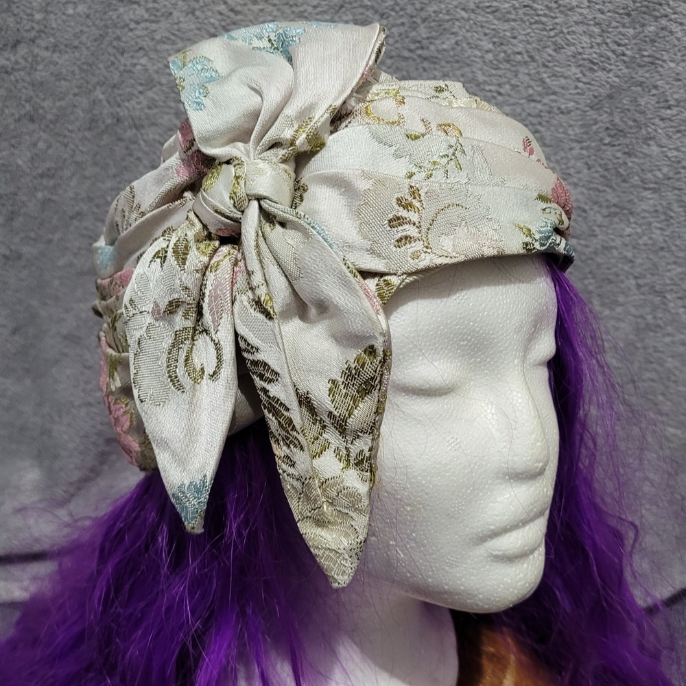 Christian Dior vintage hat turban 50s 60s floral pastel regency glam bow chic - Picture 2 of 16